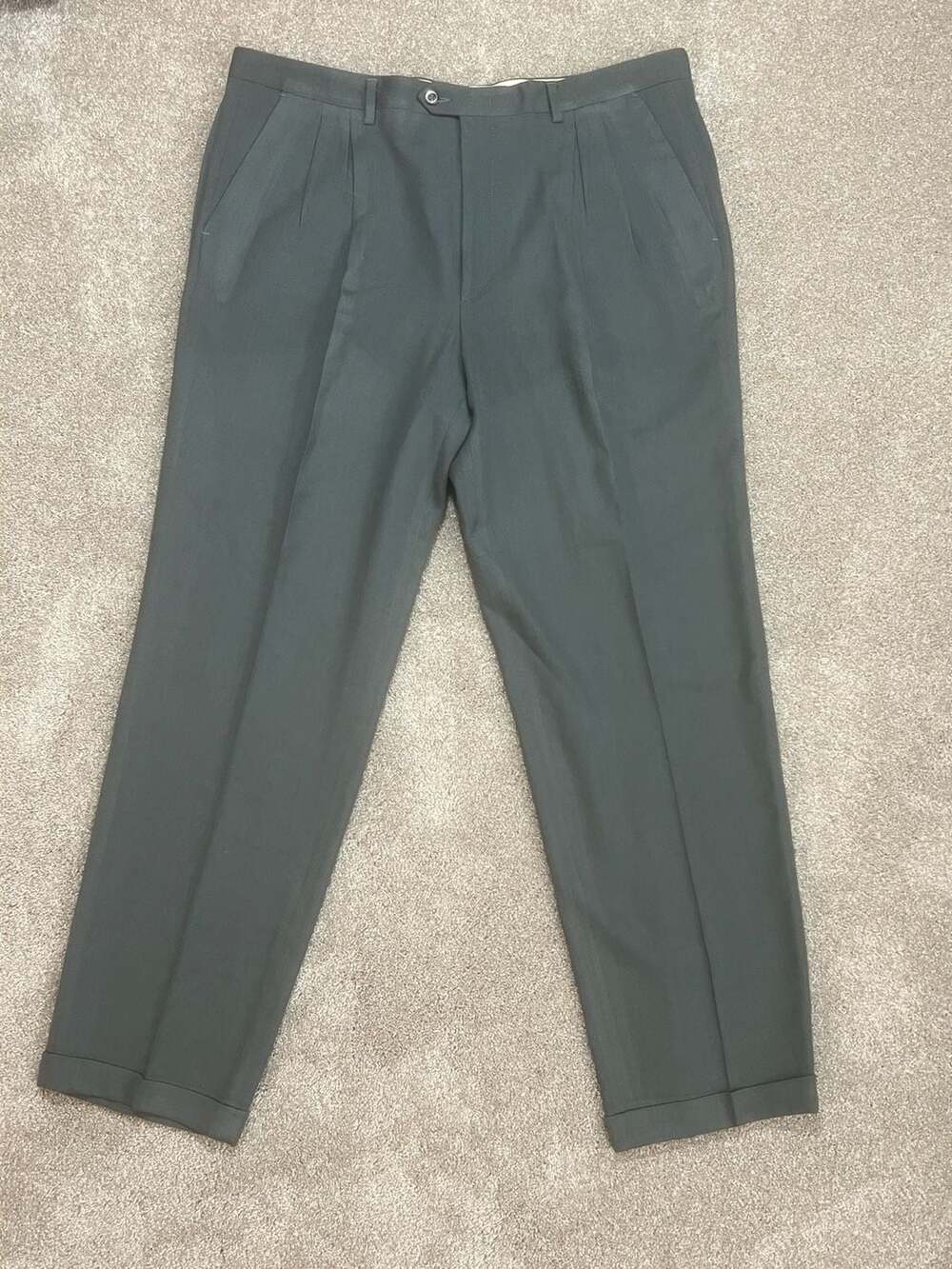 Nobile Firenze Pietro Chiara Pure New Wool Pleated Dress Trousers Gray Size 42